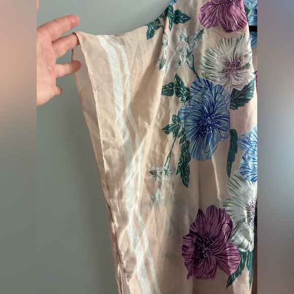 Woven Heart Womens Peach Floral Kimono Swimsuit Cover Up - Picture 7 of 8